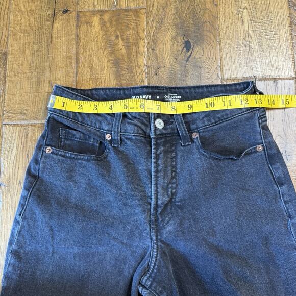 Old Navy Womens Size 0 High Rise O.G. Loose Secret Smooth Pockets Black - Picture 3 of 7